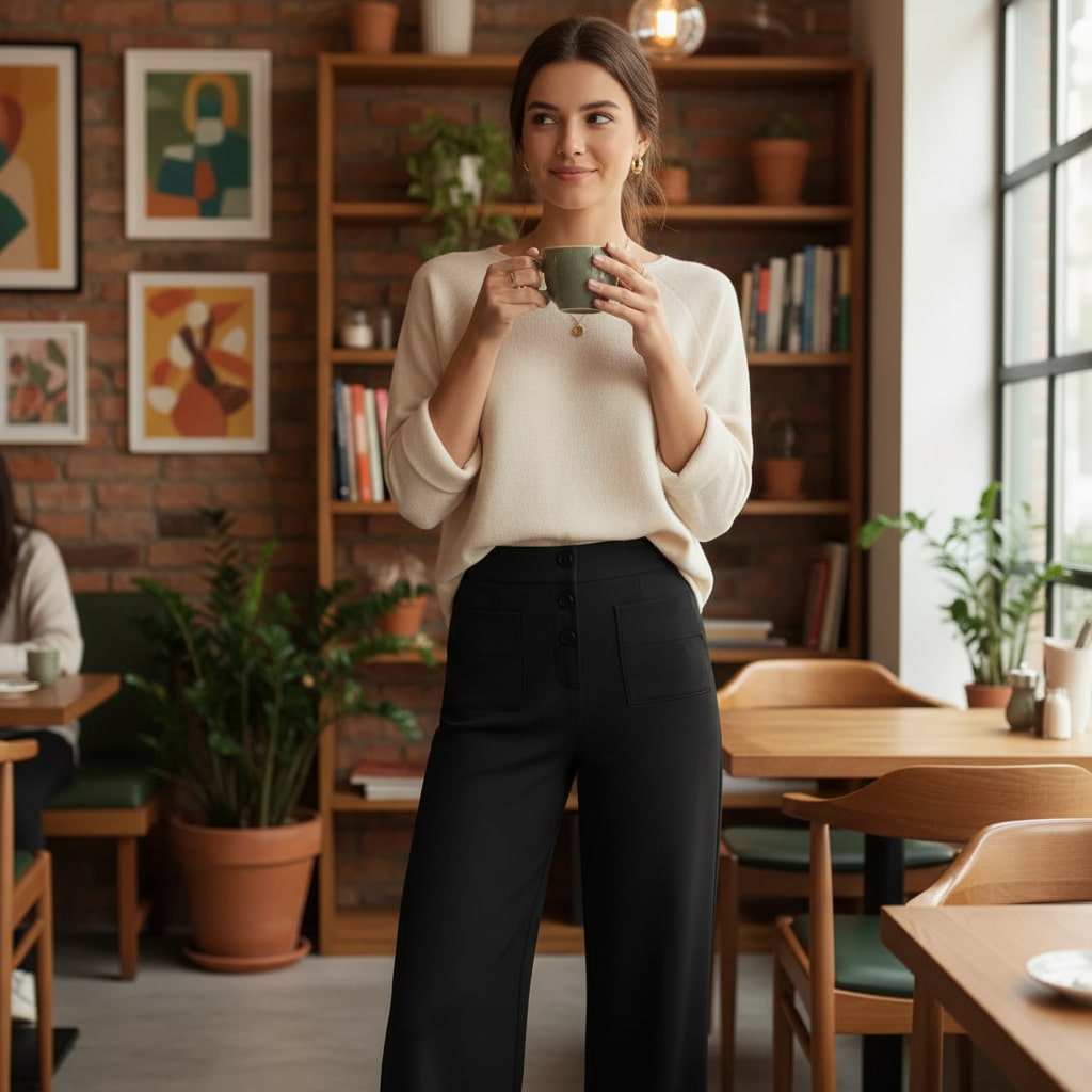 ELEGANTIEE | Perfect Fit High-Waisted Casual Pants