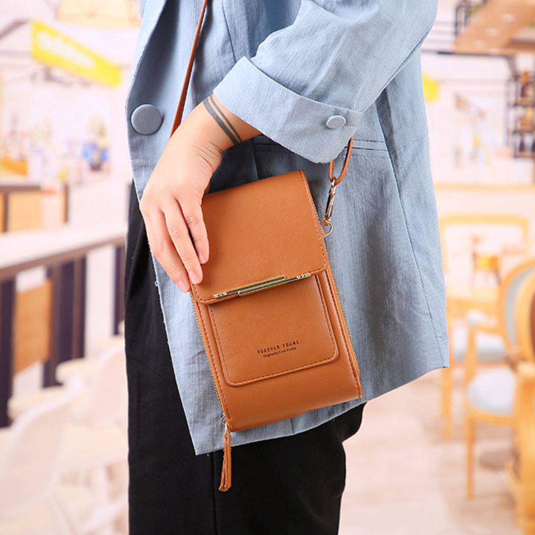 Elegantiee | Umhängetasche aus Leder mit Touchscreen