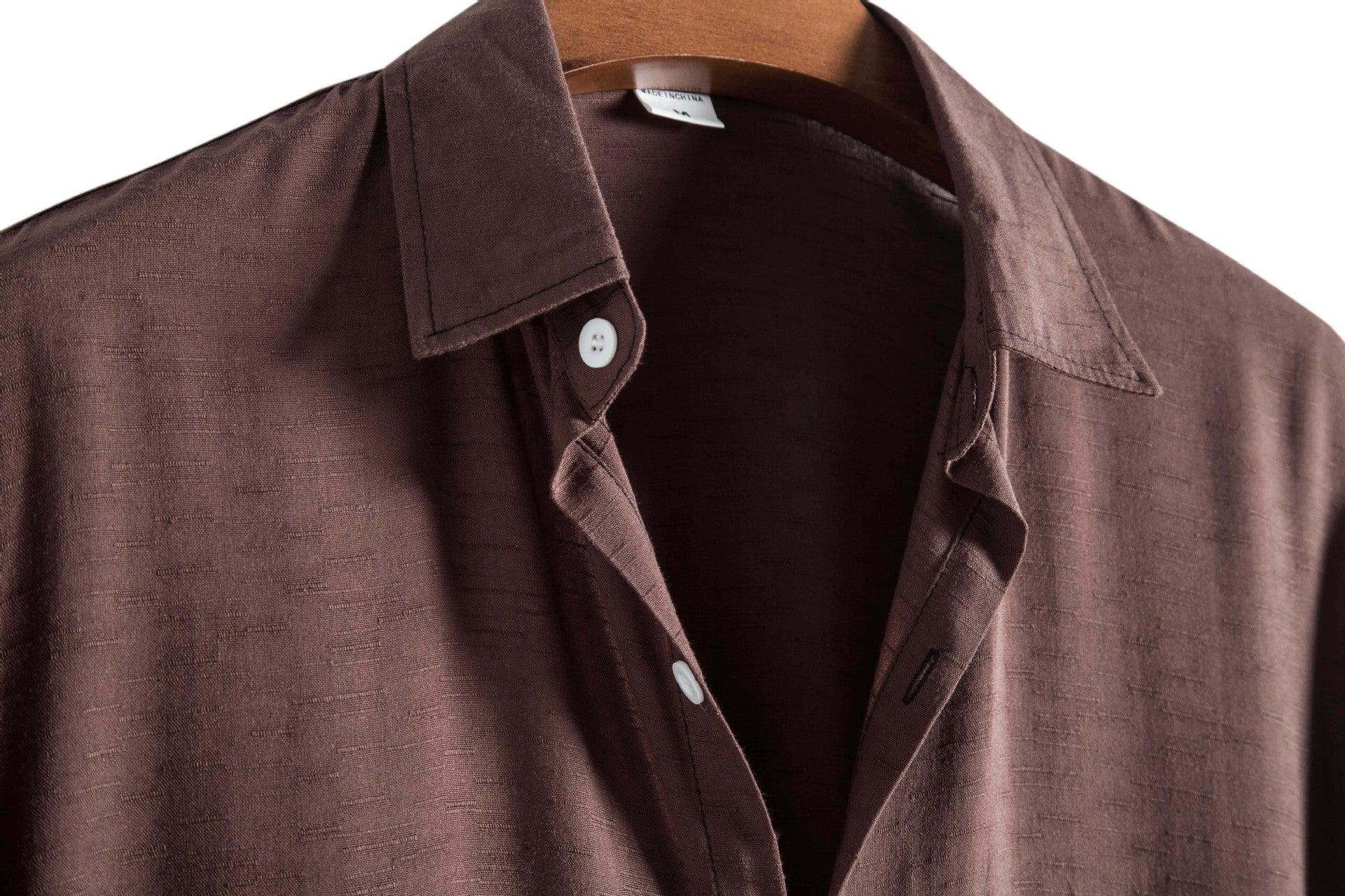 Elegantiee | FixLinen™ – Atmungsaktives Hemd mit offenem Kragen