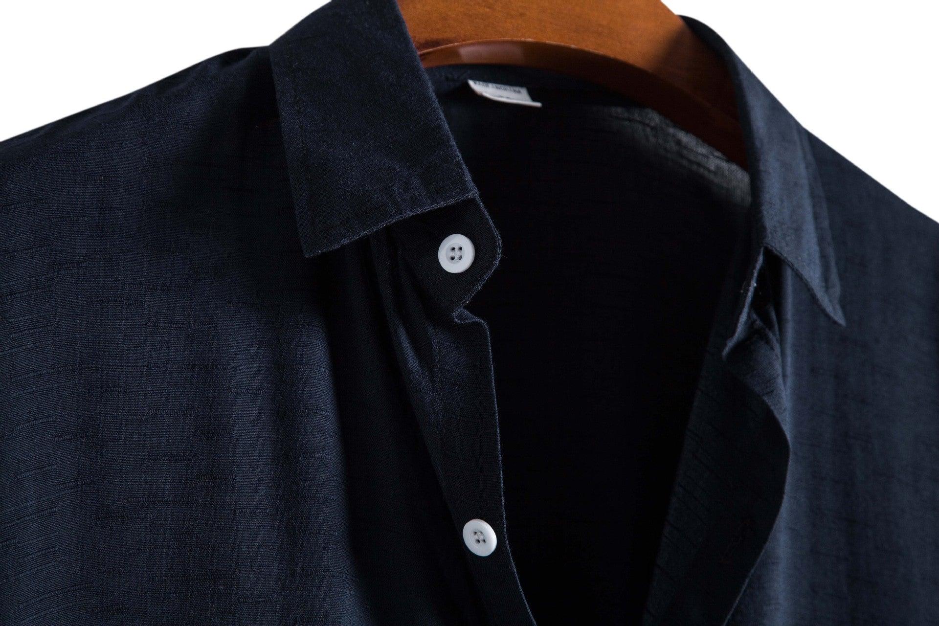 Elegantiee | FixLinen™ – Atmungsaktives Hemd mit offenem Kragen