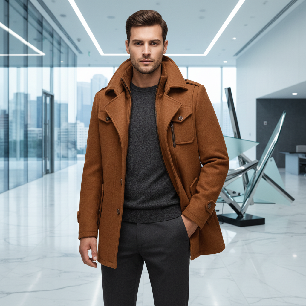 ELEGANTIEE | Two-Piece Men’s Coat for Style and Warmth